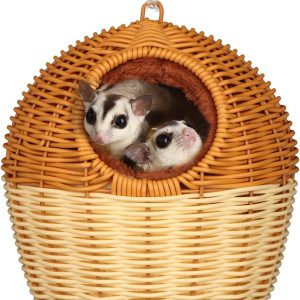 Sugar Glider Hammock, Acorn Shaped Bird Bed with Supporting Cotton nest, Universal in All Seasons, Suitable for Rats, Chipmunks, Squirrels and Parrots.