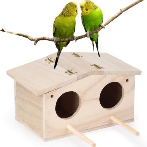 Wooden Pet Bird Nests House Breeding Box Cage Birdhouse Accessories for Parrots Swallows