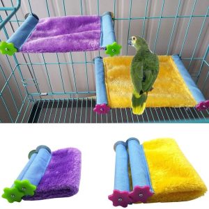 Bird Nest Bed Hammock Toy Hamster Warm Comfortable Hanging House Perch Stand for Parrot Parakeet Cockatiel African Grey Cockatoo Lovebird Conure Finch Chinchilla Rat Gerbil Cage Accessories (S)