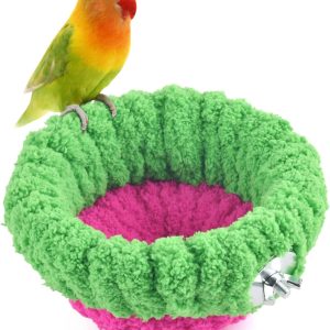 Bird Nest, Small Parrot Breeding Bed for Budgie, Parakeet, Cockatiel, Conure, Lovebird, Canary, Finch Birds (Green/Rose, Small)