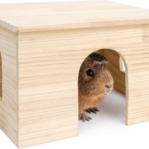 Wood House with Window, Chinchilla and Guinea Pigs Hut Hideout