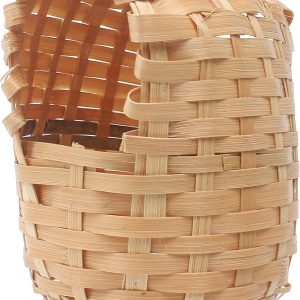Finch Nest for Cages, Large Natural Bird Houses, Bamboo Hand Made Nests Hideout Cage with Metal Hook, Small Hut Toy House Shelter, Eco-Friendly Hanging Hand-Woven Box for Outdoor Accessories (1Pc)